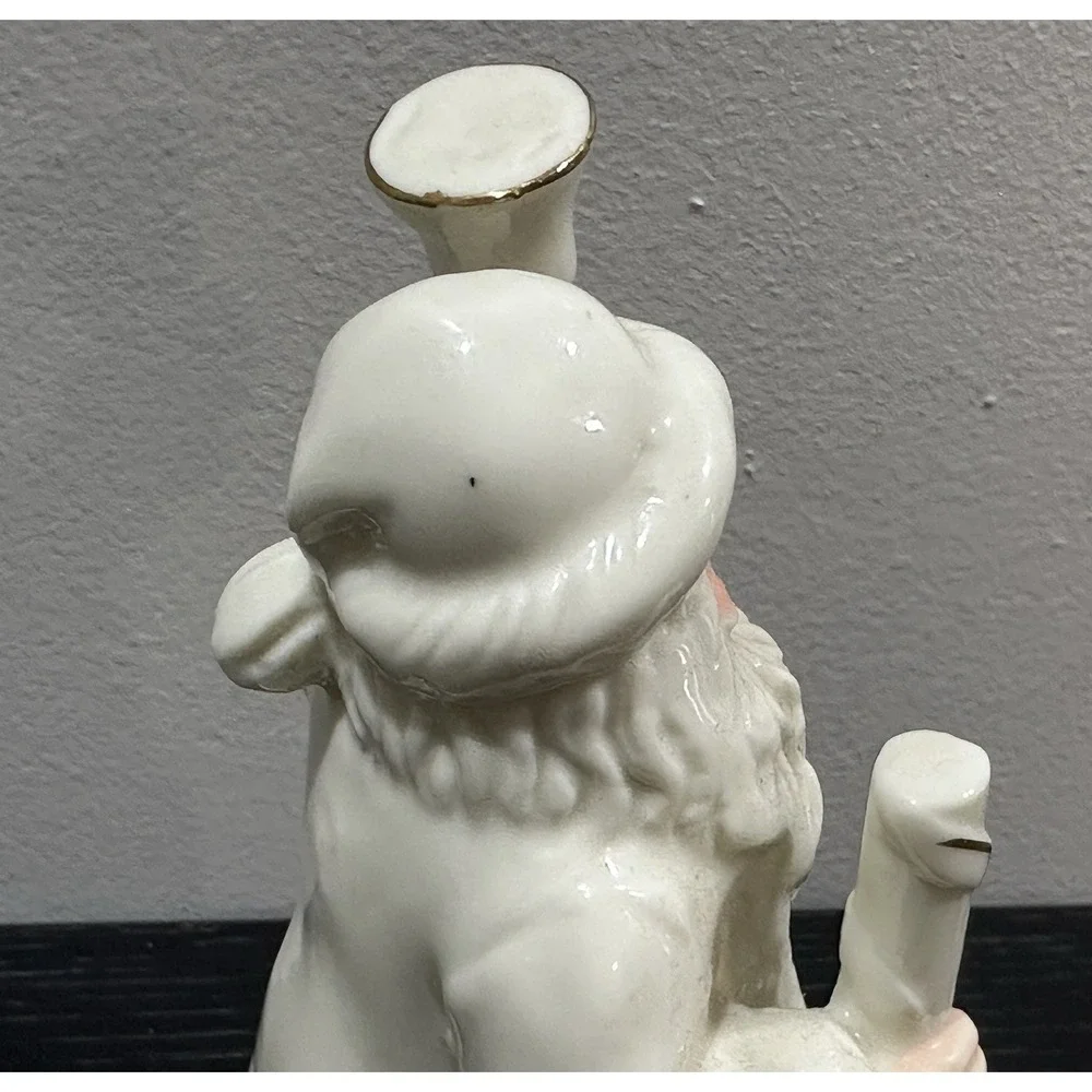 Vintage K's Collection White Porcelain Santa Claus‎ Figurine Gold Bell Staff 6